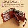 Vintage Men Genuine Leather Wallet RFID Blocking Trifold Short Multi Function Money Clip Large Capacity Zipper Coin Purse