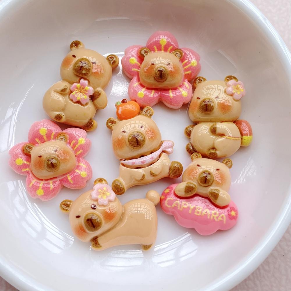 Новые модели Серия красочных мультяшных медведей Смола Скрапбукинг DIY Ювелирные изделия Заколка для волос Головной убор Украшение Поделки