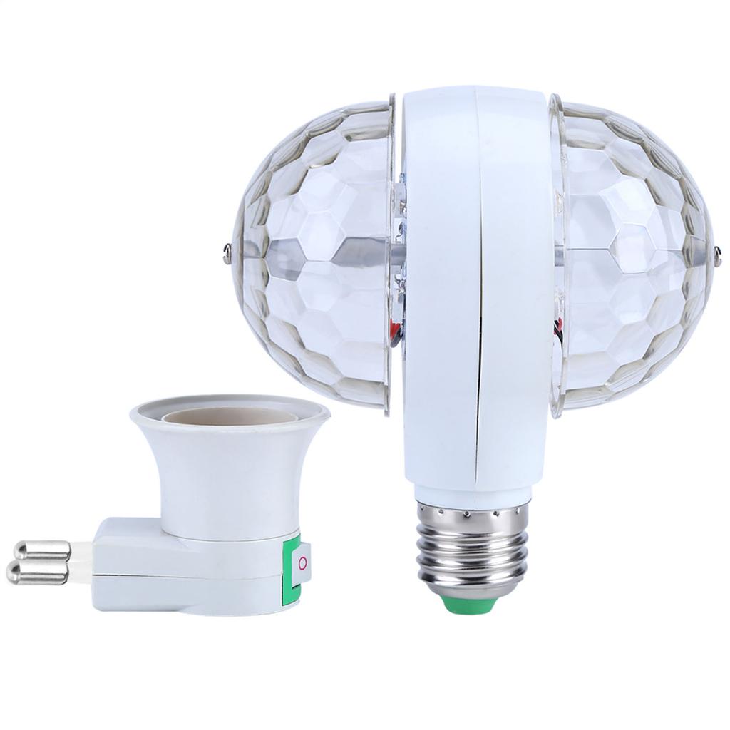 Светодиодные лампы для дискотек E27 RGB, шаровая лампочка 2?Вращающаяся голова лампы с эффектом вечеринки