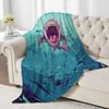 Shark Print Flannel Throw Blanket – Cool Gift for Home Office Sofa Car Nap All season general