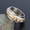 2025 Six Syllables Spinner Ring 360° Rotating  Unisex Band - Stress Relief Sizes 7-12 Gold/Steel/ Men Trendy Gifts