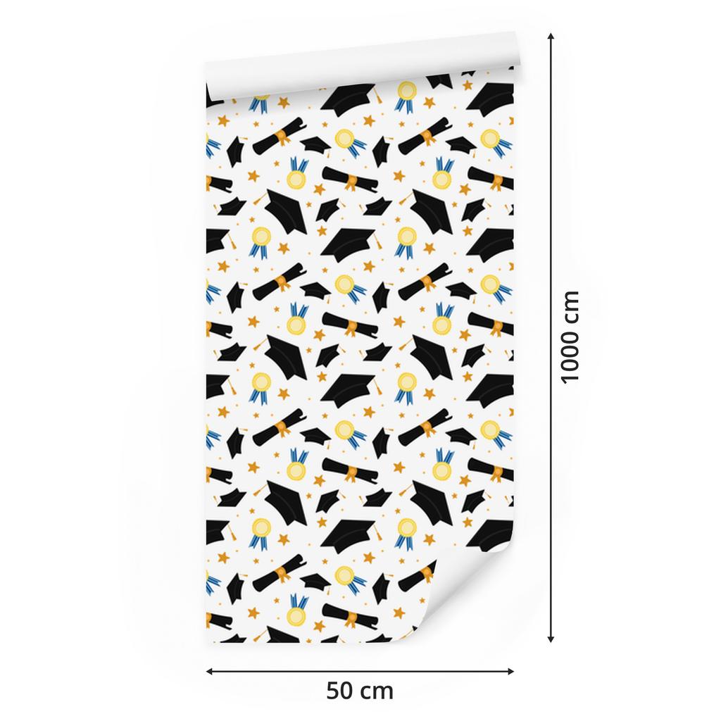 Graduation Wallpaper White and Cream for Living Room and Bedroom 50x1000