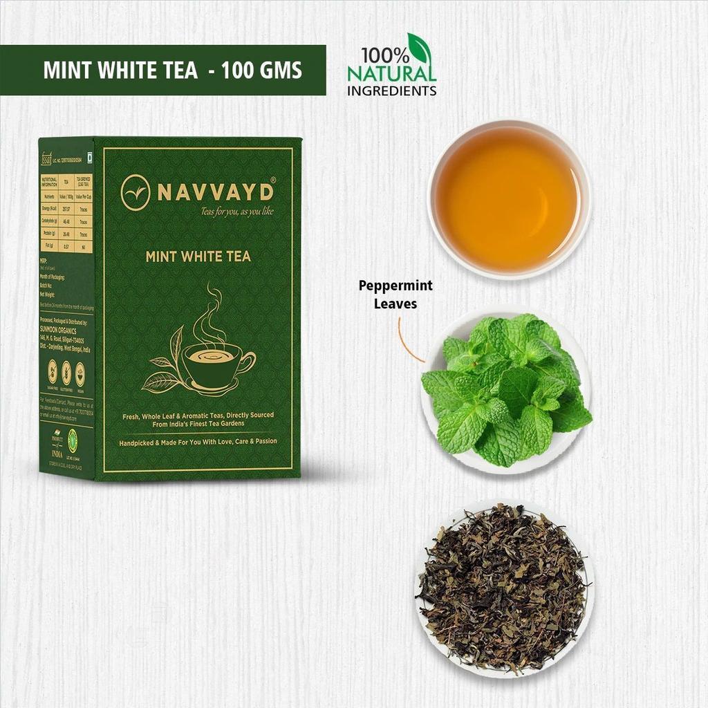 White Tea with Mint (100 G), Mint White Tea Navvayd