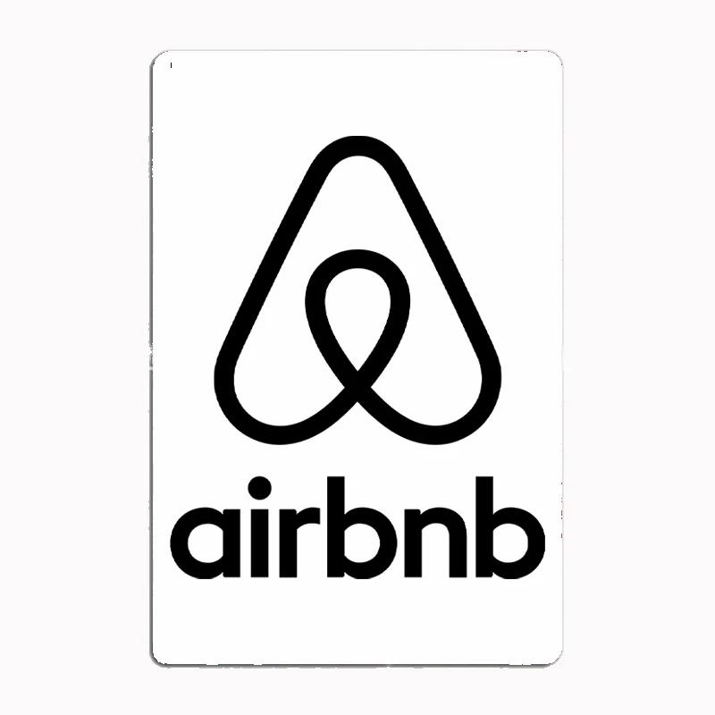 Mfoever Винтажная металлическая табличка с логотипом Airbnb, плакат, декор стены, кинотеатр, гостиная, фреска, забавная жестяная вывеска, кухня, спальня, кафе, бар, паб, гостиная