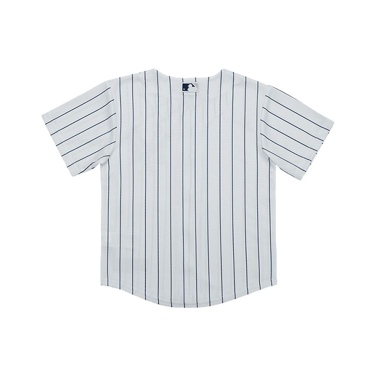 Nike Футболка New York Yankees Striped Logo на пуговицах, повседневная, удобная, спортивная, с коротким рукавом, для детей, белая 3Z3B3ZWAB-NYY