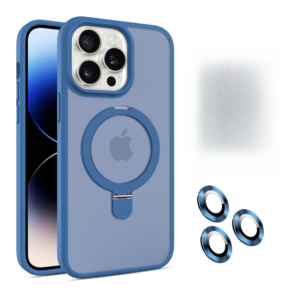Подходит для IPhone15, Магнитный чехол для телефона, Ремешок против падения, Пленка для объектива, 14Promax, Apple 13, Матовая поверхность, Подставка