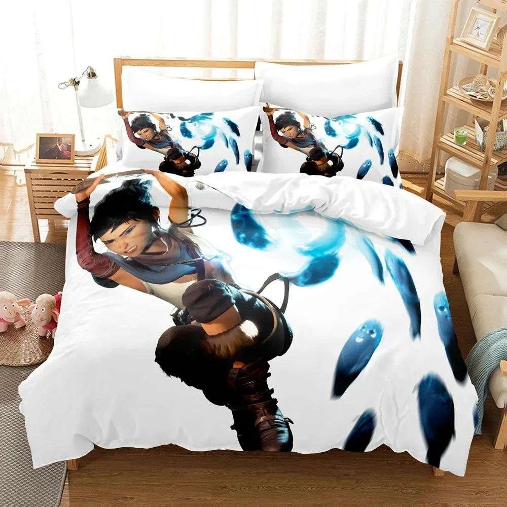 Anime Game Bridge Spirits Kena Bedding Collection Duvet Cover Bed Collection Quilt Cover Pillowcase Comforter King Queen Size Boys Adult