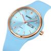 Silicone Waterproof Day of the Light Perfect Gift for High School Students Women's Wristwatch, Sporty, Cute, Simple, Casual, Date, Week, Blue,