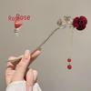 Ancient Style High-End Chinese Sandalwood Tassel Hairpin for Hanfu Costume Updo