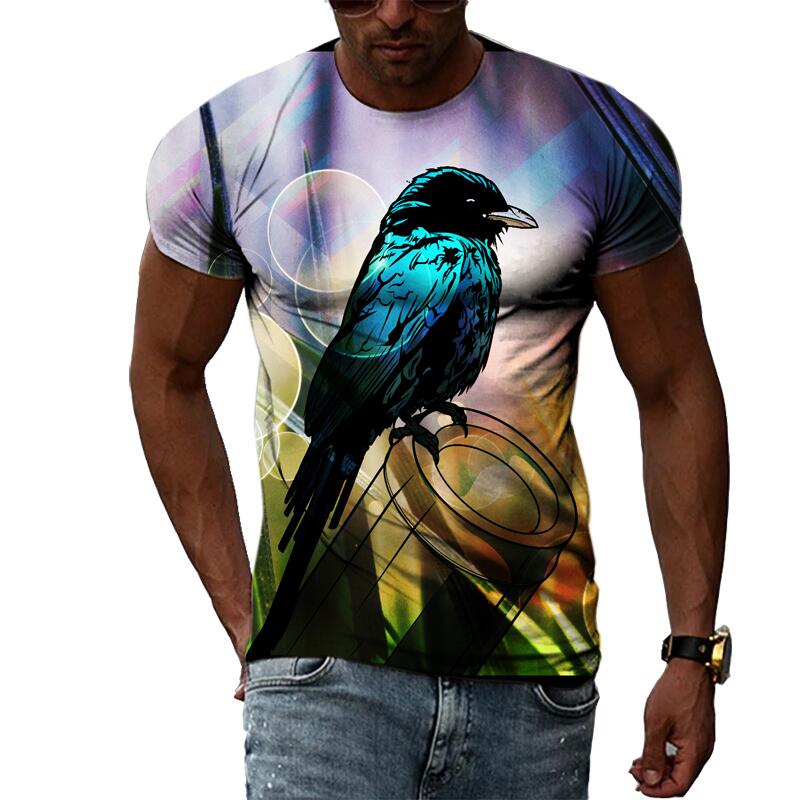 Summer Fashion Animal Birds Eagle Graphic T Shirts For Men 3D Print Hip Hop Harajuku Personality Round Neck Short Sleeve Top