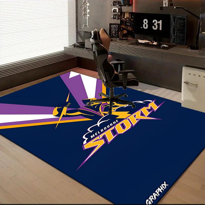 Melbourne Storm Team Rug Office Floor Mat - Machine Washable for Bedroom, bedroom, livingroom, Room Decor Fan Gifts Christmas