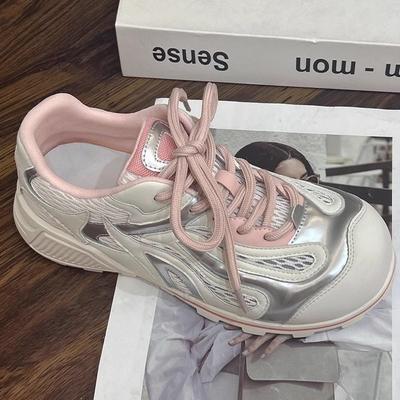 Женские немецкие тренировочные кроссовки на толстой подошве, увеличивающие рост, лето 2025, новые универсальные дышащие легкие спортивные туфли для отдыха из одинарной сетки