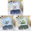 Childrens Summer Cartoon Hoodie And Shorts Set With Soft Cotton For Kids