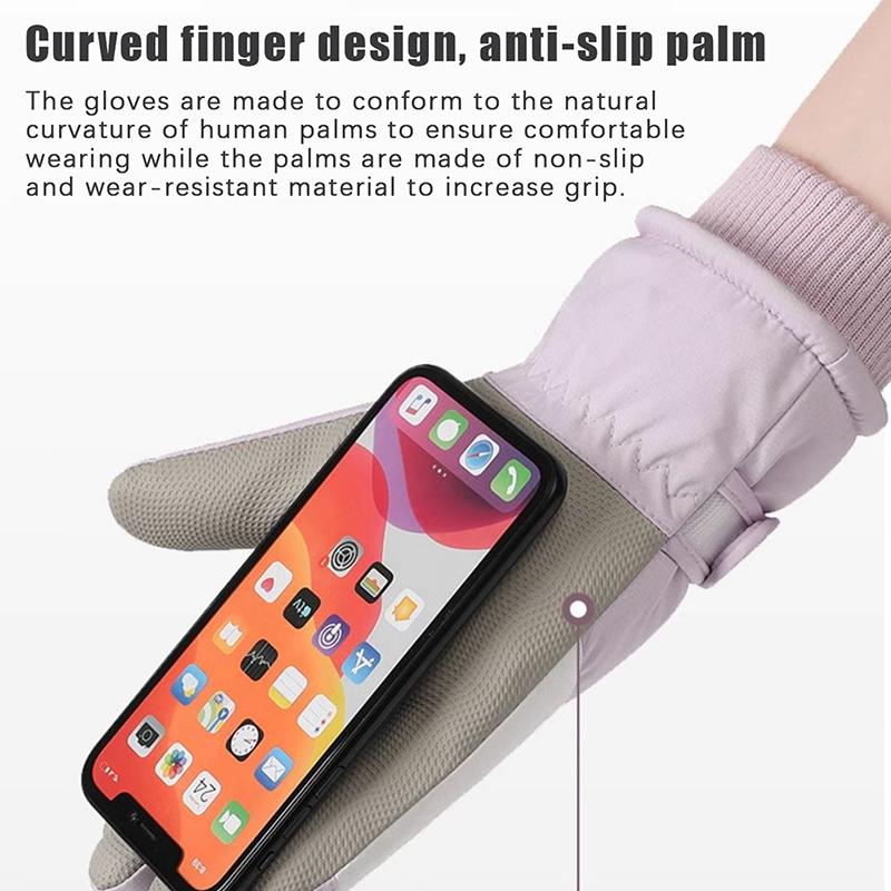 Зимние унисекс перчатки для сноуборда и лыж из искусственной кожи с нескользящим сенсорным экраном водонепроницаемые флисовые теплые перчатки для езды на мотоцикле и велосипеде