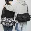Summer Women's Bags  Large Capacity  Women's Commuting Men's Trendy Postman Plaid  One Shoulder Crossbody Bag