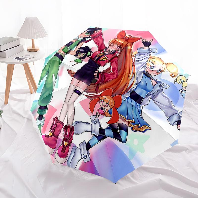 1pc Pikachu, Sailor Moon, and Pokémon Go Characters on Automatic Opening Folding Outdoor Umbrella with 8-Rib Iron Frame - Perfect for Fans, Trave