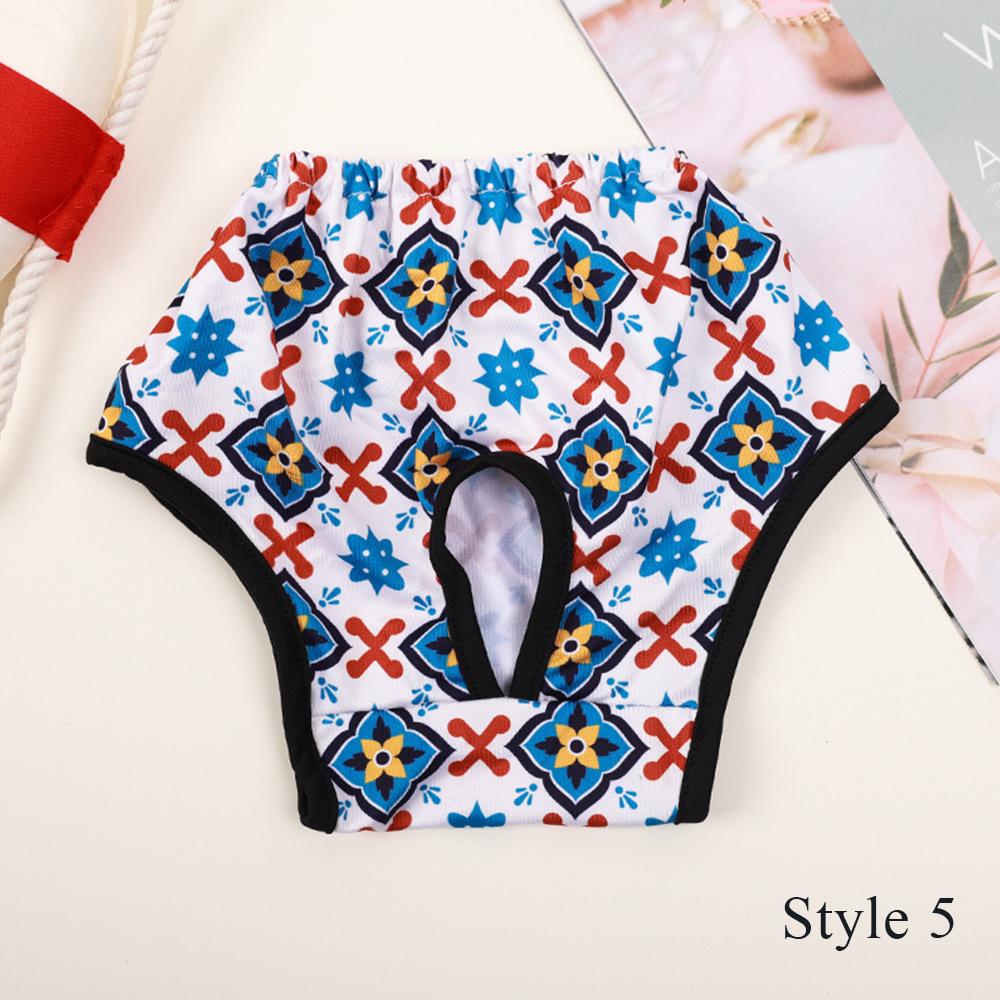 Физиологические штаны для домашних животных, впитывающие подгузники для собак, узор, нижнее белье для домашних животных, дышащая многоразовая одежда для собак, эластичные штаны для щенков