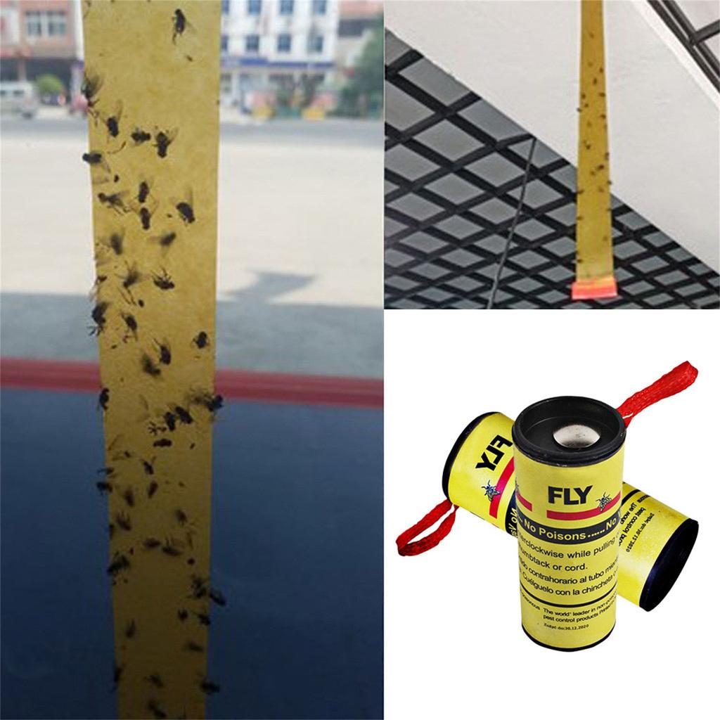 Sticky Fly Strips Catcher Ribbon Paper Strip For Kitchen Garden