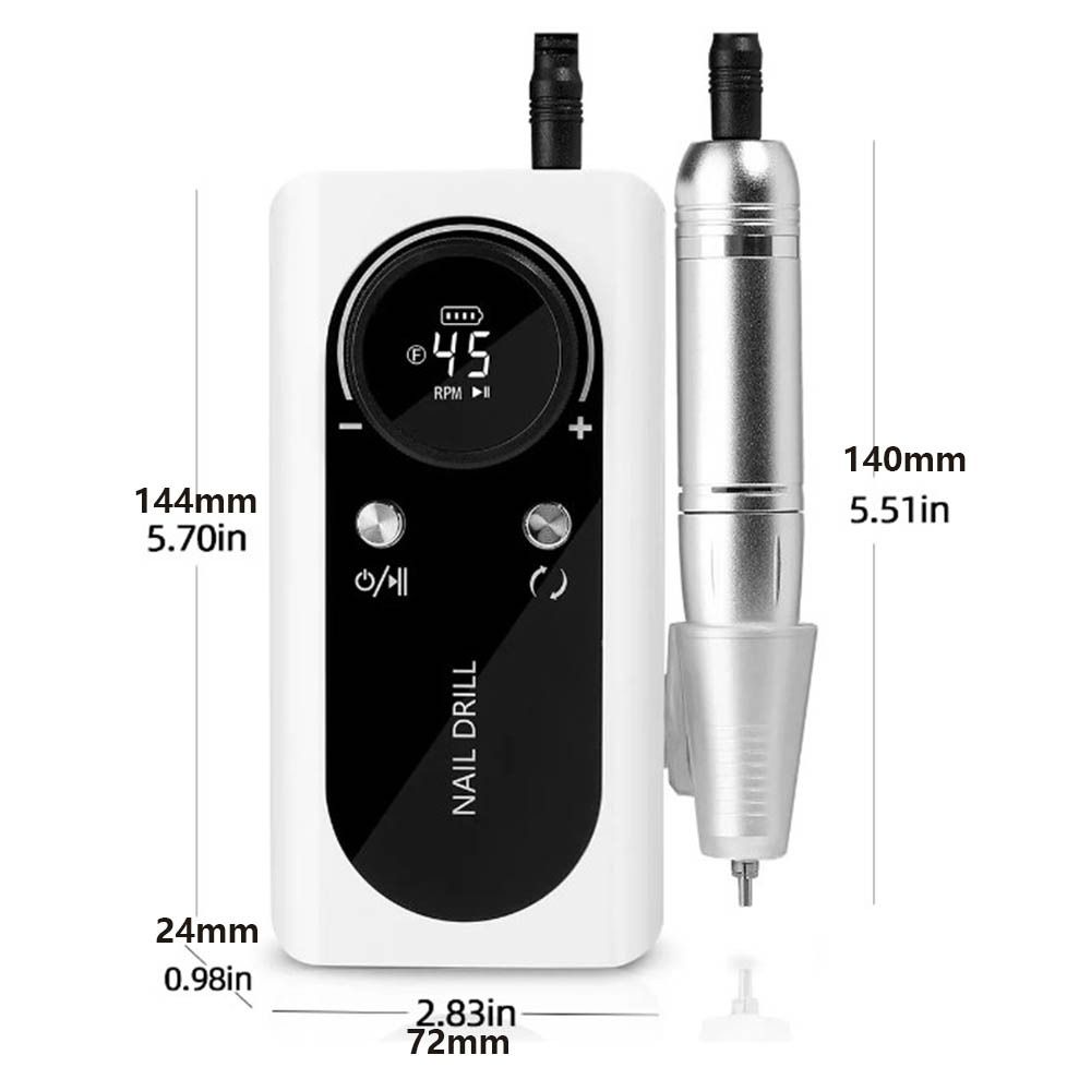 45000RPM Electric Nail File USB Rechargeable Nail Sander File Nail Drill Machine  Professional Use