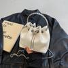 This Year's Popular Bag Women's 2025 New Niche Design Chain Messenger Bag Summer Pleated Bucket Bag