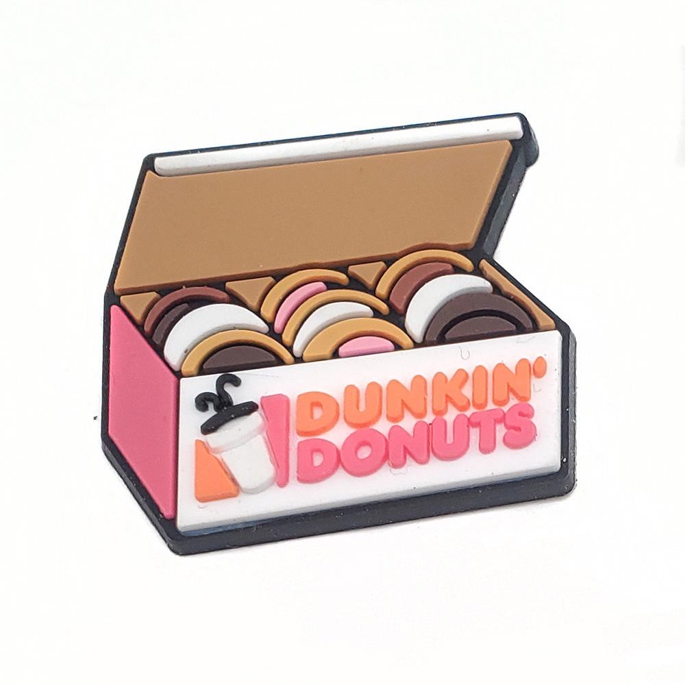 Брелоки из мягкого ПВХ с логотипом Dunkin' Donuts — аксессуары для сабо и украшения для садовой обуви.