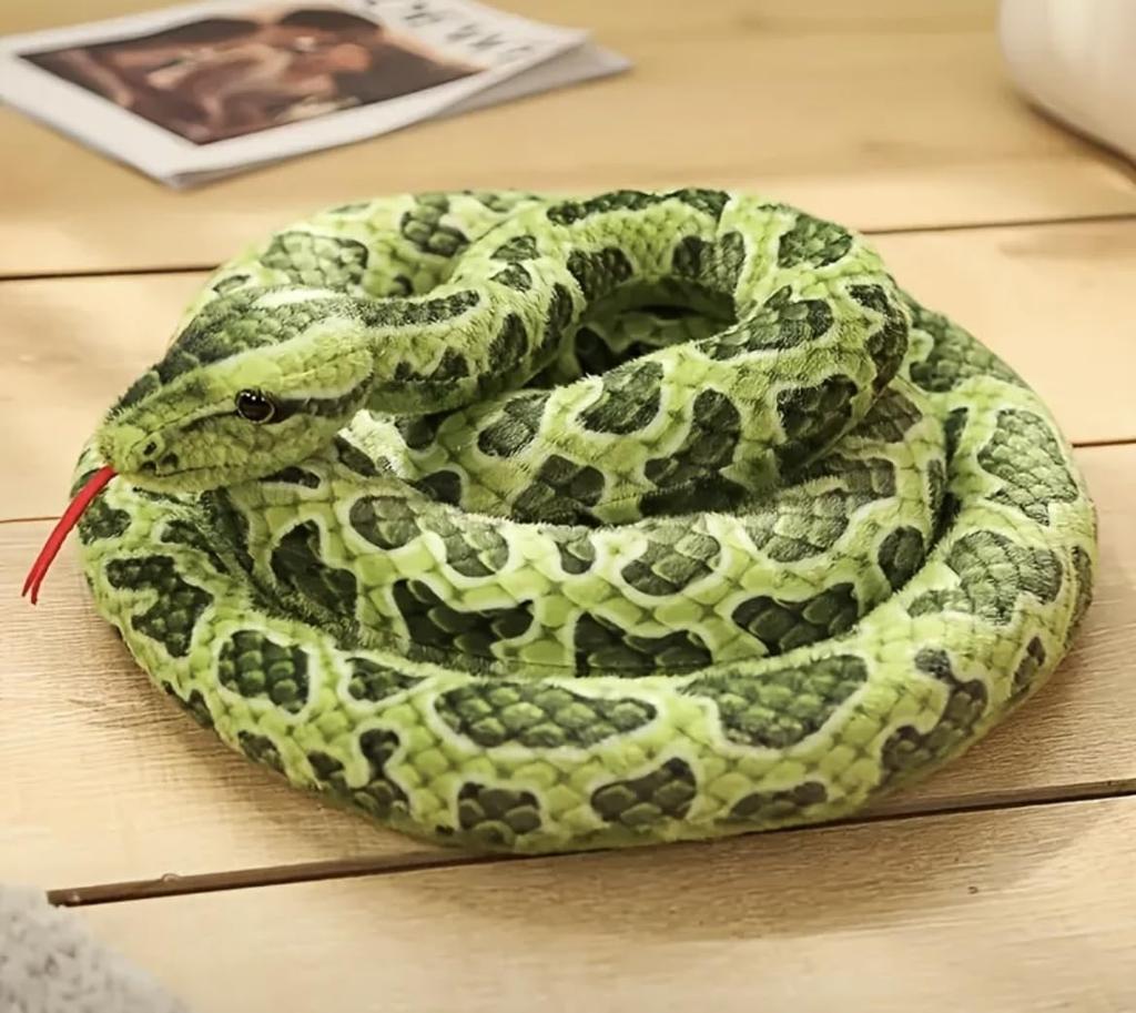 Large Plush Snake, Realistic Pet Toy, Decorative Ornament, Gift