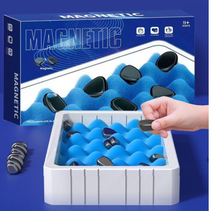 Игры для вечеринки Игра с магнитными камнями Интерактивная магнитная доска Стратегическая игра для семьи, детей, взрослых Портативный игровой набор с магнитными камнями