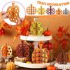 5pcs Fall Decorative Maple Leaf Wooden Signs Fall Tiered Tray Decorative Maple Leaf