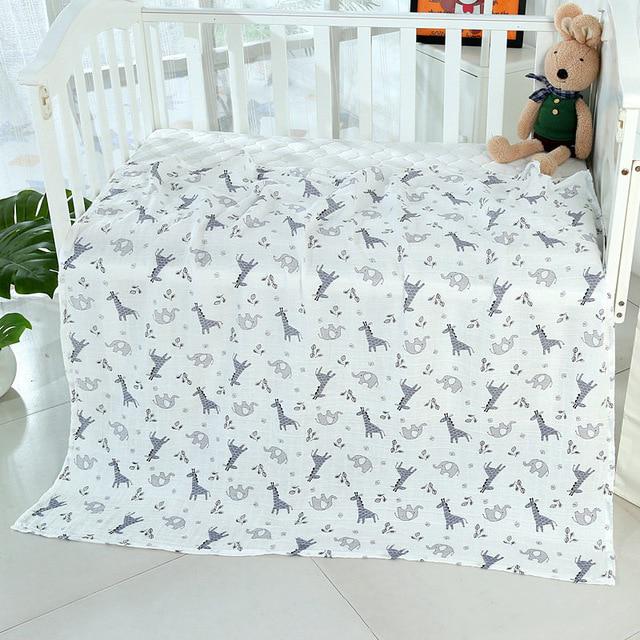 Muslin 120*120CM Cotton Baby Swaddles Soft Newborn Blankets Bath Gauze Infant Wrap Sleepsack