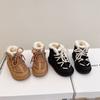 Warm Plush Children Winter Boots Thickened Lace Cotton Shoes Fashion Soft Ankle Boots Anti-Slip Kids Boots