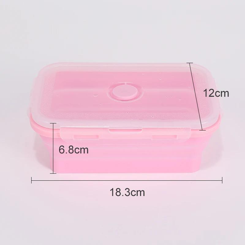 Silicone Food Storage Containers with Lids Collapsible Silicone Lunch Box Bento Boxes Meal Prep Container for Kitchen BPA Free