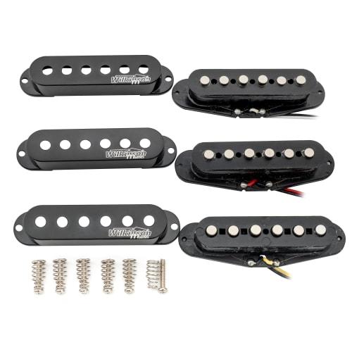 Wilkinson High Output Ceramic Single Pickups for Stratocaster Electric Guitars, Black (Set of 3)