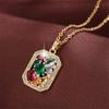 Luxury Female Rainbow Oval Square Pendant Necklace Vintage Gold Color Wedding Jewelry For Women