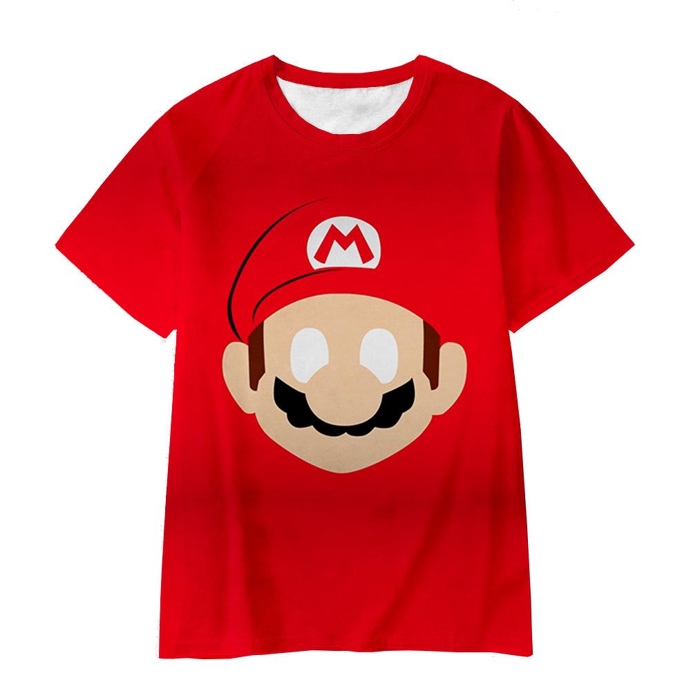 Унисекс детская повседневная футболка с 3D принтом Super Mario - с коротким рукавом, с круглым вырезом