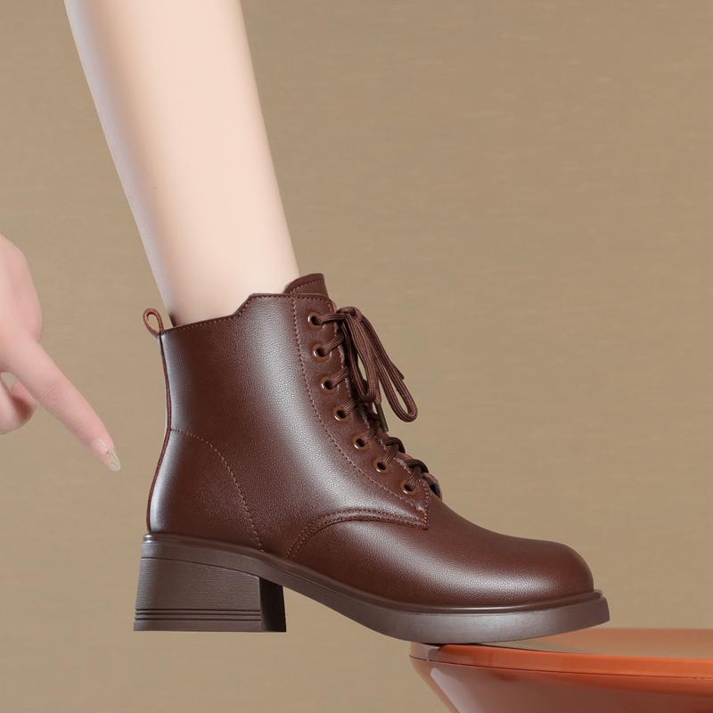 Модные женские ботильоны AIYUQI Зима 2025 Новые Натуральная кожа Большой размер Женские зимние ботинки Нескользящие Женские мотоботы