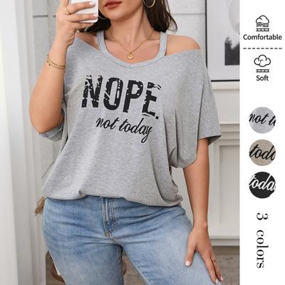 Женская летняя повседневная женская одежда с коротким рукавом размера плюс XL+4XL с коротким рукавом и открытыми плечами