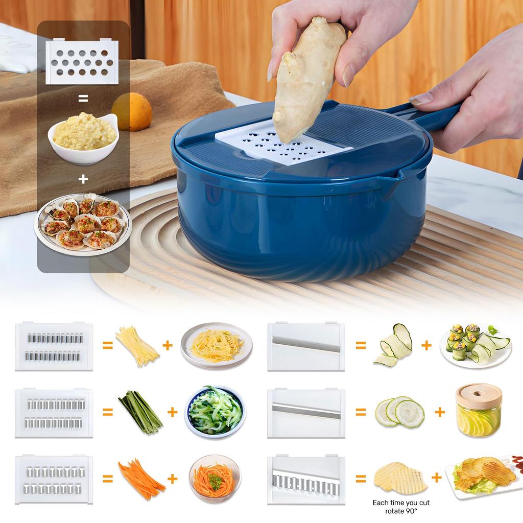 Nine-in-one Vegetable Cutter Multi-functional Carrot and Potato Manual Shredding and Slicing Machine Salad Utensils Kitchen Tool