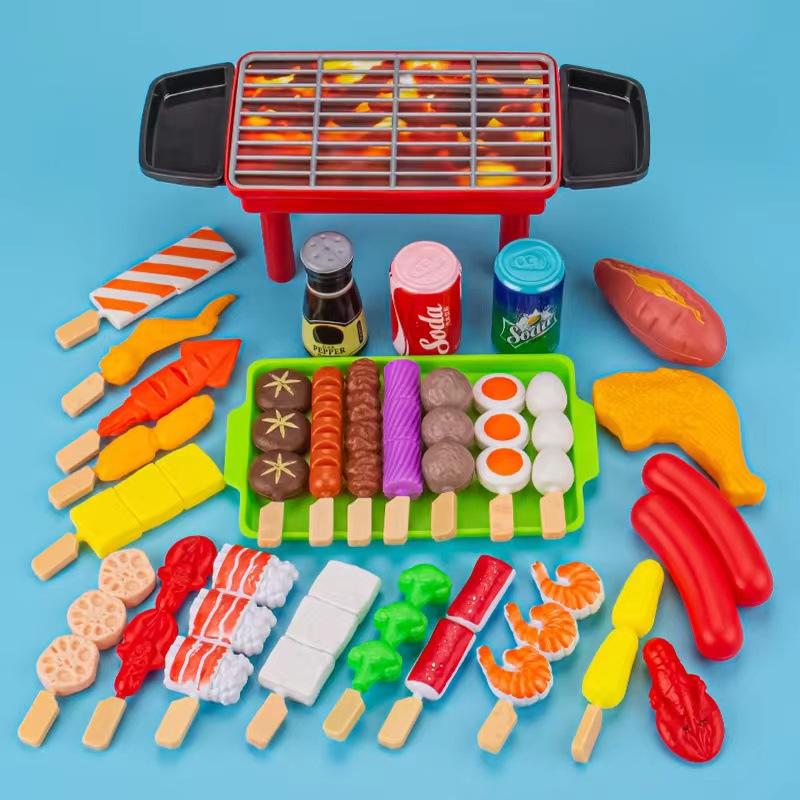 Infant Cooking Sets Barbecue Toy Kitchen Pretend Play Simulation Food Outdoor BBQ Parents-Child Interactive Cosplay Game Gifts
