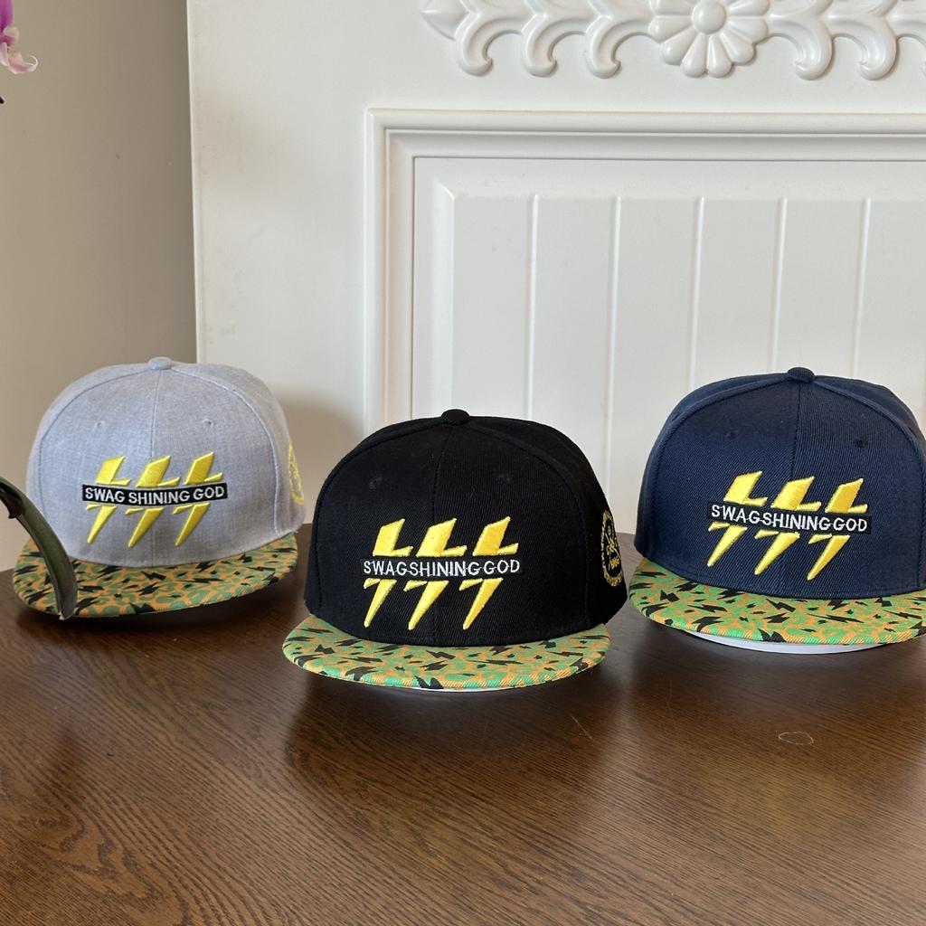 Lightning Embroidered Leopard Print Snapback Hat, Adjustable Hip Hop Baseball Cap