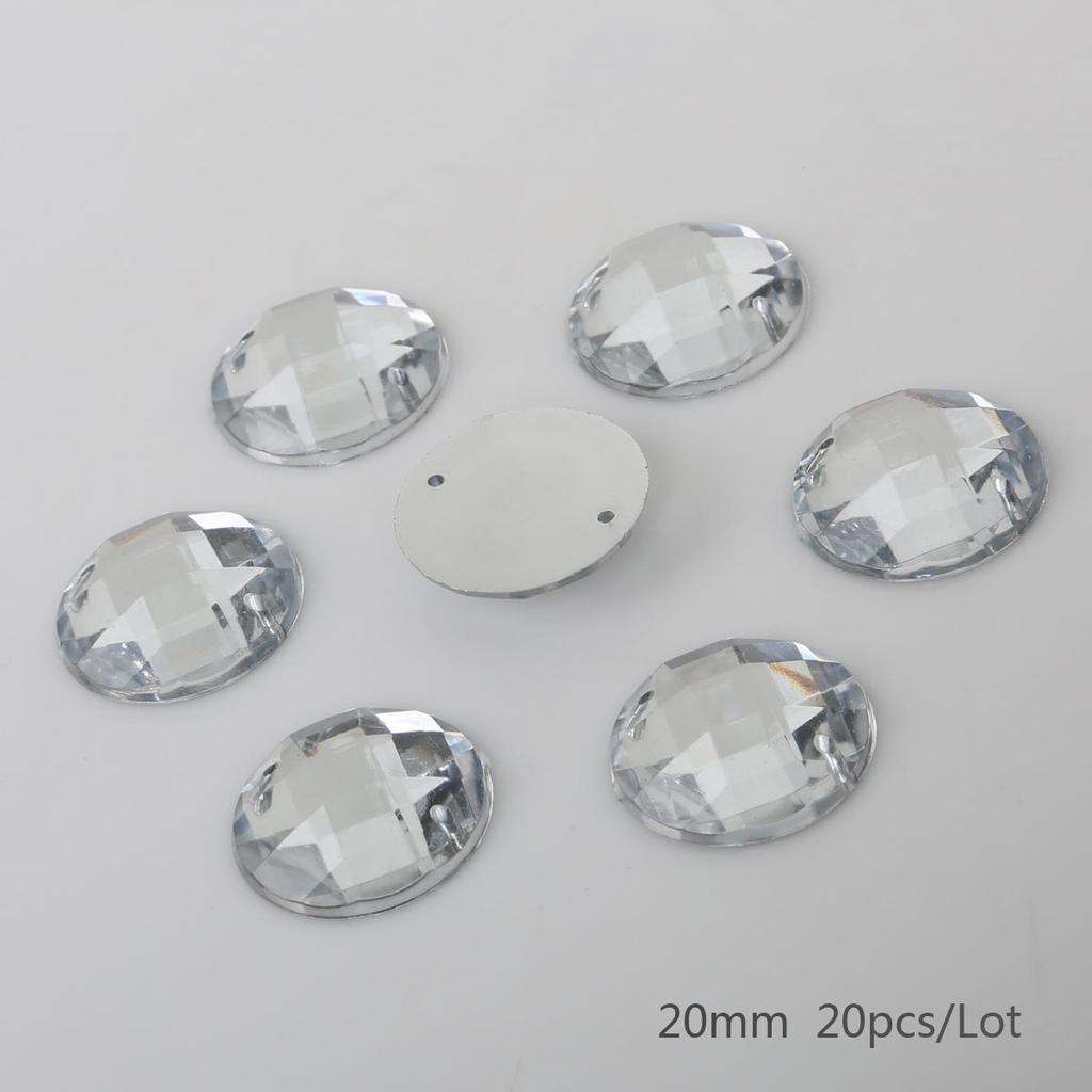 Sewing Flatback Acrylic Rhinestone Two Holes Sew On Strass Crystal Stones For DIY Wedding Dress Clothes Decoration
