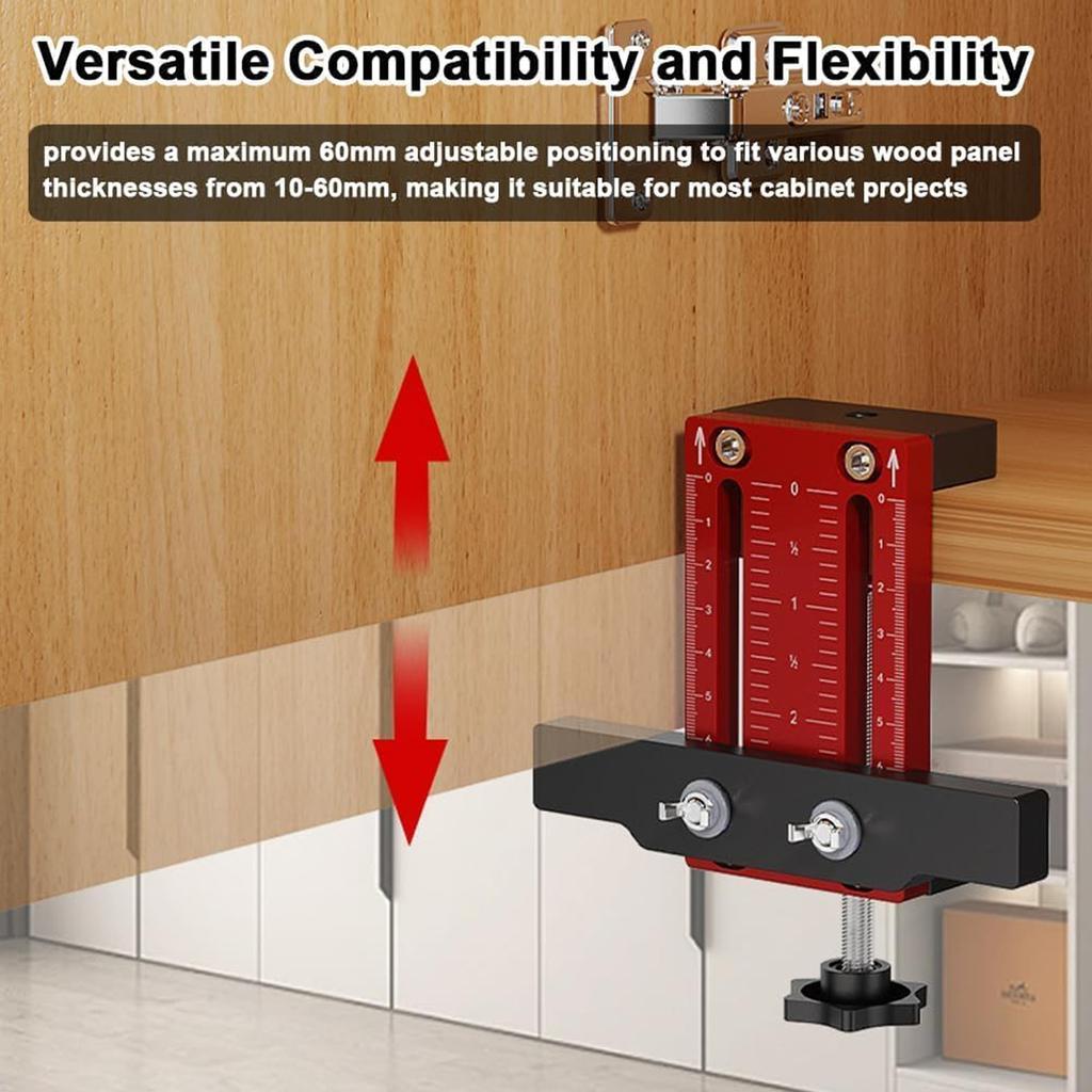 Aluminum Alloy Cabinet Hardware Jigs, Adjustable Length Cabinet Installation Tool Compatible For Most Cabinet Doors