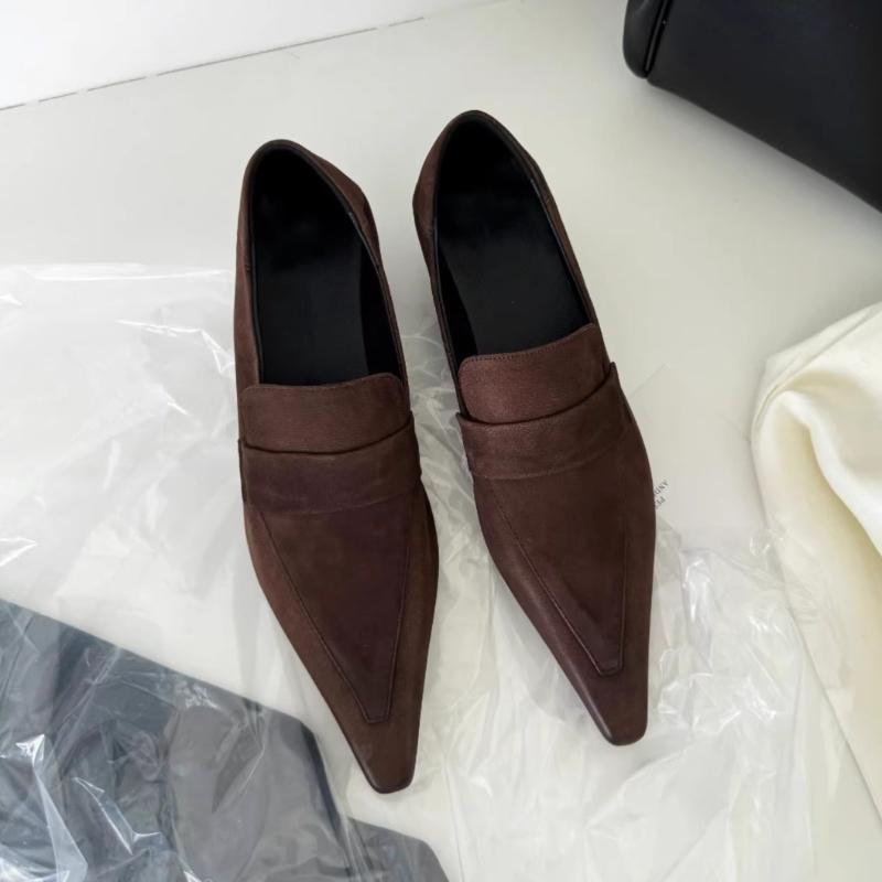 Весна 2026 Женские лоферы с острым носом на низком каблуке Лаконичные слипоны Однотонная обувь Дизайнерские Элегантные Туфли для стриптиз-клуба Женская обувь