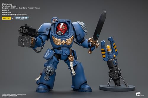 JoyToy Warhammer 40k: Ультрамариновый Сержант Терминатор с Силовым Мечом и Телепортацией Домой 1:Фигурка в масштабе 18