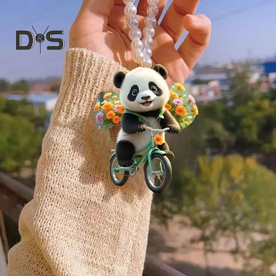 Рождественский акриловый кулон в виде кошки на автомобиль с ремешком на шнурке, милый брелок для ключей на рюкзак, подвесное украшение для зеркала автомобиля