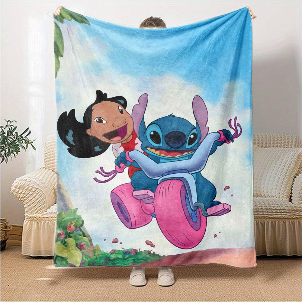 Фланелевое одеяло Lilo & Stitch Adventure, супермягкое, теплое, уютное, для дивана, кровати, офиса, путешествий, всесезонное, декор для дома, подарок