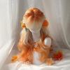 Autumn Sunset  Wig, White to Orange Gradient Long Curly Wig,Wave Full Wig, Lolita Cosplay Costume Wig, Heat Resistant Synthetic Hair Wig for Women