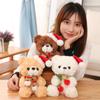 23CM Christmas Hat Teddy Bear Plush Toys Cute Teddy Dolls Stuffed Soft for Children Girlfriend Birthday Xmas Gifts