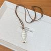 Регулируемое ожерелье с подвеской в виде рыбы на кожаном шнурке Бохо Ожерелье Аксессуары для украшений