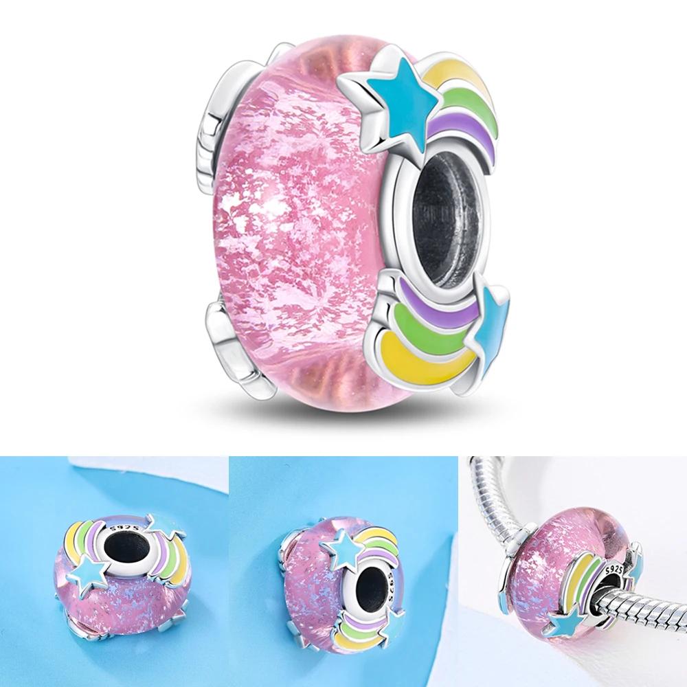 Новый Медный Красочный Цветок Муранское Стекло Шарм Подходит Оригинальный Браслет Ожерелье Сердце Муранское Стекло Сделай Сам Изысканные Ювелирные Изделия