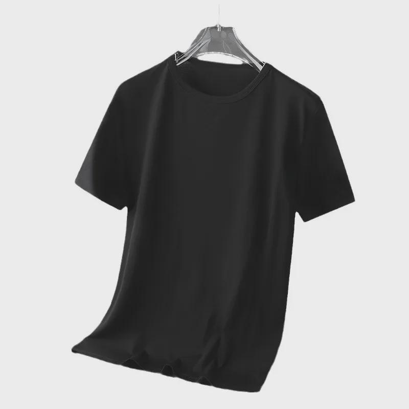 Распродажа мужской летней одежды: Футболка Ice Silk Mesh с короткими рукавами, однотонная